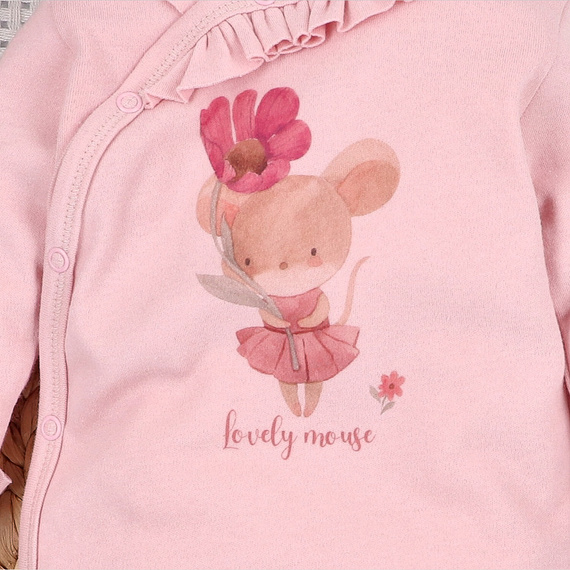 Baby-Strampler Nini Little Mouse 100% Bio-Baumwolle für Neugeborene