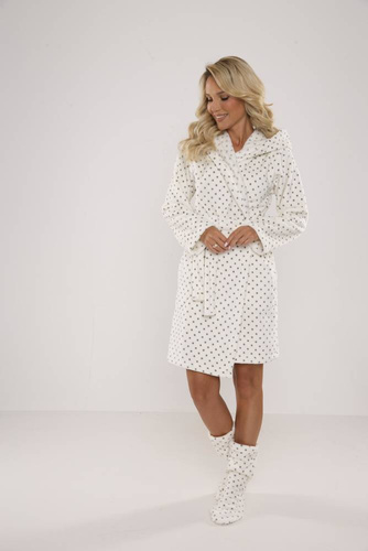 546 Melanie Damen Kurzer Morgenmantel Forex - ecru