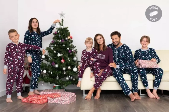 Sid Kinder-Schlafanzug Italian Fashion- burgunderfarbener Druck