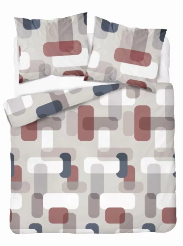 5487 B Detexpol Satin Stories Satinbettwäsche grau | 100 % Baumwolle, Satinbindung, Reißverschluss, Geschenkverpackung