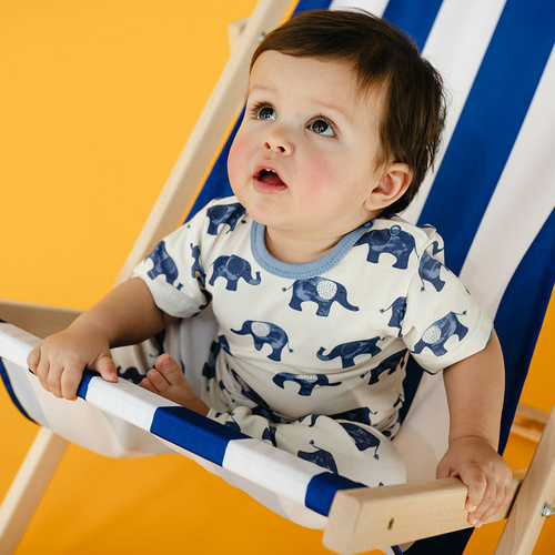 Elefanten-Body mit kurzen Ärmeln Eevi – ecru