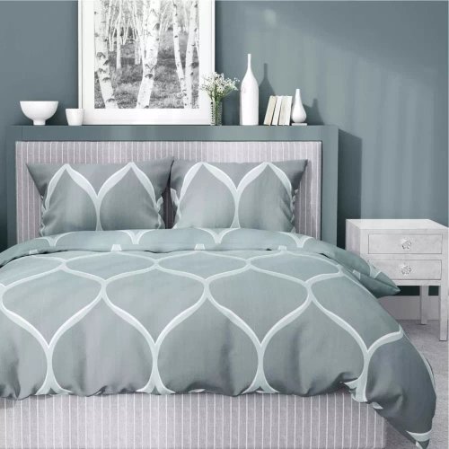 5221 A Geometrische Satinbettwäsche Detexpol grau