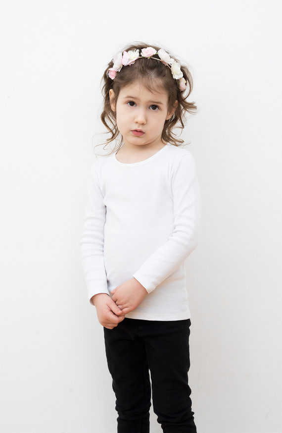 Tosia T-Shirt für Mädchen, langarm italienische Mode- weiß 