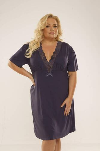 640 Noela Plus Size Nachthemd Forex - grau