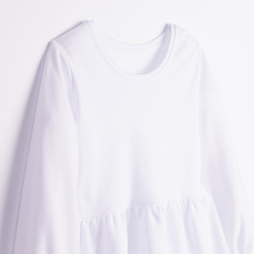 Mädchenbluse Nicol 163705 100% Baumwolle Weiß mit Volant und Spitze