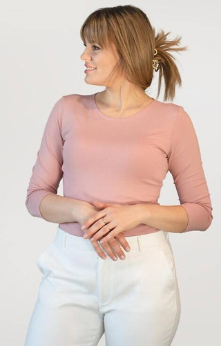 Manati 3/4-Ärmel Babell Damenbluse - Rosa