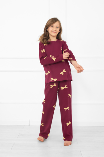 Kwadro Italian Fashion Mädchen Schlafanzug - Baumwolle, lange Ärmel, Schleifen