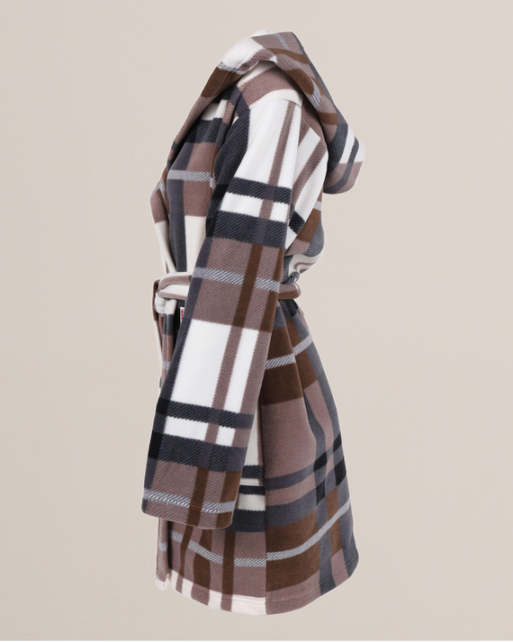 031 De Lafense Bademantel-Decke - warmer Fleece-Damenbademantel Super Cozy, braun