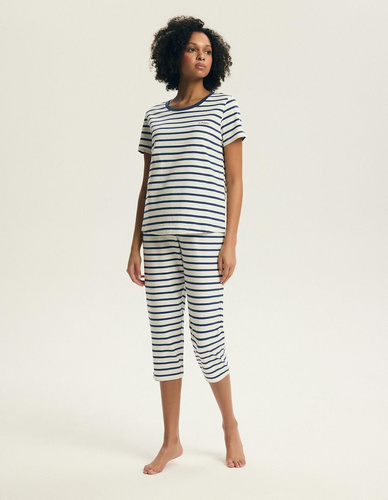 Damenpyjama 45316 Eulana 100% Baumwolle 7/8