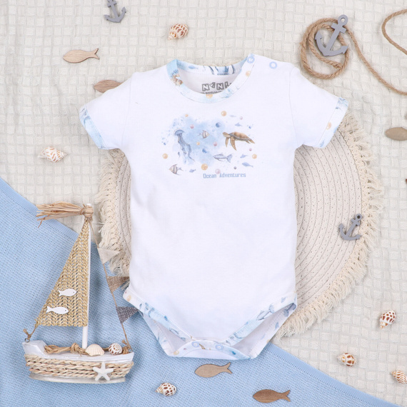 ABN-5448 Sea Of Joy Nini Body aus Bio-Baumwolle – Bio-Baumwolle, kurze Ärmel