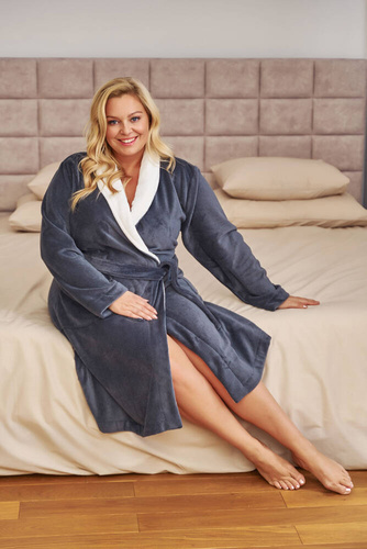 7182 Doctor Nap-Bademantel für Damen in Übergröße – Grau