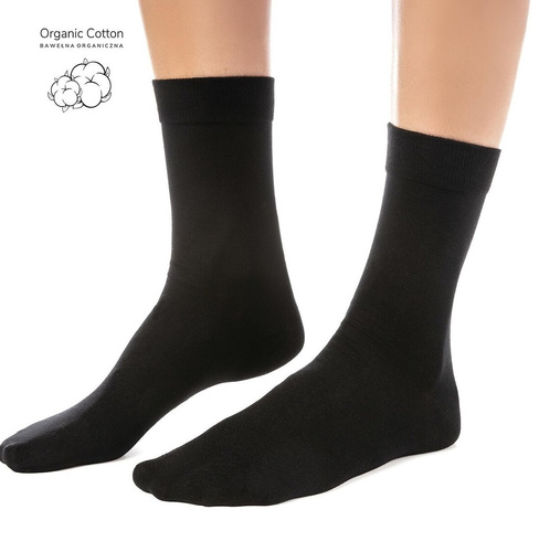 Steven art.211 nahtlose, glatte Damen-Socken aus Bio-Baumwolle - 011 Schwarz