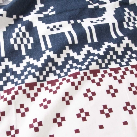 31515/1 Weihnachts-Flanellbettwäsche Flanelove Darymex burgunderrot marineblau – Set 100 % Baumwolle, warm und weich