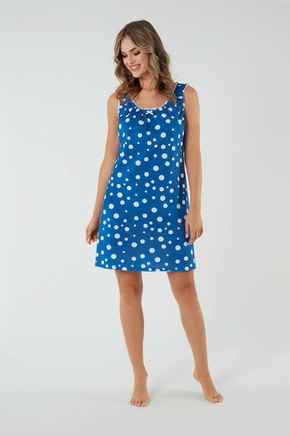 Raba Nachthemd und Stillkleid, breiter Träger Italian Fashion - Blaudruck