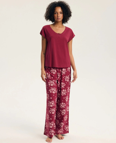 Henderson Greta 45405 Damen-Pyjama 100% Baumwolle Spitze Lange Hose