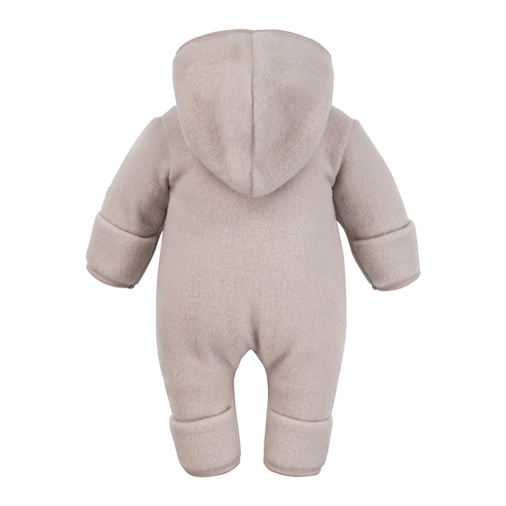 Eevi Babyanzug aus Merinowolle – beige, weich und atmungsaktiv