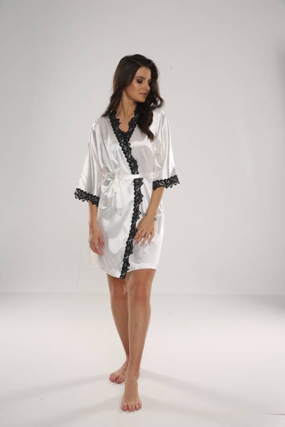 929 Kleoree Damenbademantel De Lafense - Perle