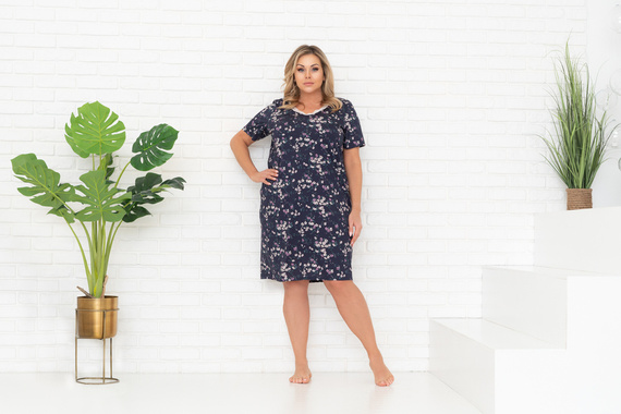 Evita kurzärmeliges Nachthemd Italian Fashion - Druck 