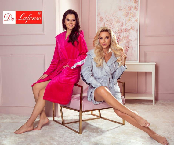 626 Abigail Damen Kurzer Morgenmantel Forex - hellgrau