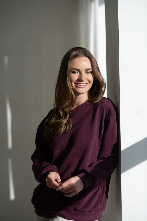 Milk It Easy! Mauve Wine Milk&Love Umstands- und Still-Sweatshirt – Oversized, verdeckte Reißverschlüsse, Öko-Tex Baumwolljersey