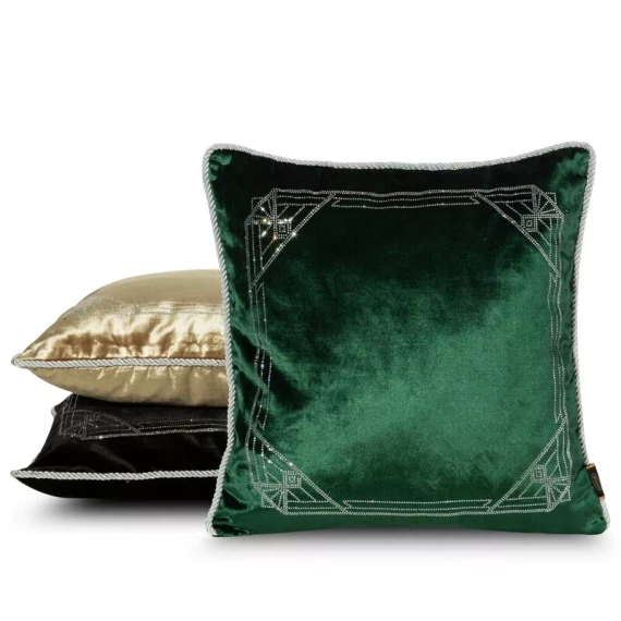 Royal 9 Velours-Kissenbezug mit Kristallen Eurofirany Honig