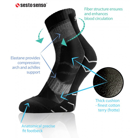 Socken Amz Universal Frottee-Sportsocken Sesto Senso schwarz