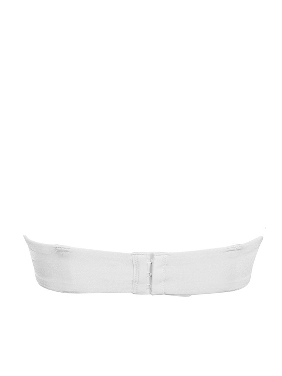 2550 Biustonosz bandeau – usztywniany, gładki, z odpinanymi ramiączkami Sielei biały