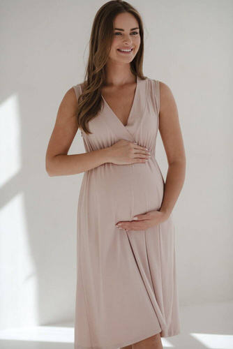 Star Light Umstands- und Stillnachthemd aus Milk&Love-Bambus, puderrosa