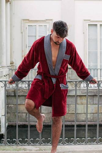 772 Bonjour forex Bademantel für Herren - kastanienbraun