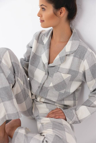 Sensis Evie Damen Schlafanzug - grau-creme