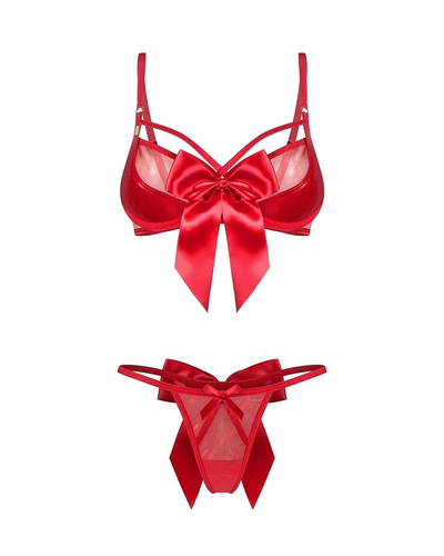 Obsessive Gifty Red 2-teiliger roter Bügel-BH mit String