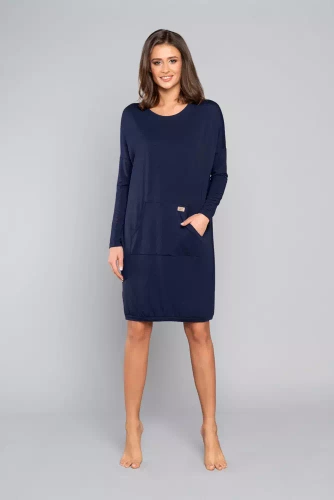 Tirana Damen- und Umstands-Tunika Italienische Mode - navy blau 