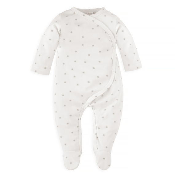 Hello Pinocchio gebundener Babystrampler – ecrufarbene Sonnenblumen