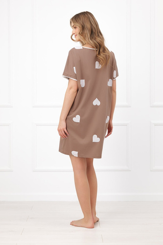 Italian Fashion Mila Nachthemd Mega Soft kurzarm Herzen Baumwolle