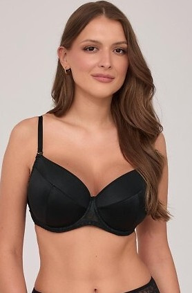 2211 Ava schwarzer BH – Push-up, Mikrofaser und Spitzenbesatz