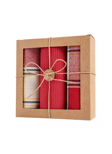 Moraj MRK1500-021 Küchenset – 3 Baumwolltücher in einem dekorativen Korb