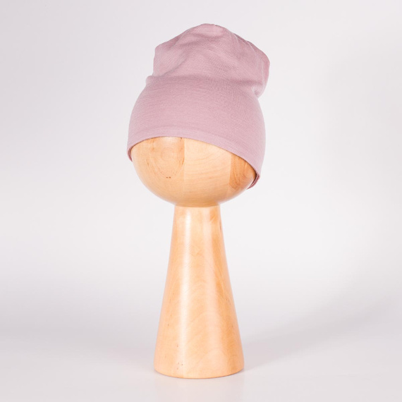 229100 Nicol Mütze Merino 100% Wolle Kinder doppellagig - puderrosa