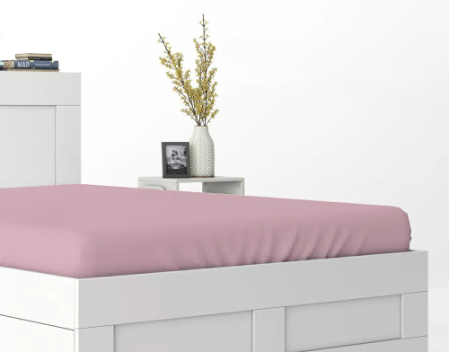 Mikrosatin Spannbettlaken Poly Detexpol glatt mit Gummizug pastel pink
