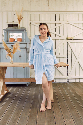 Misti Mädchen Bademantel Italian Fashion - blau