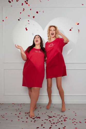 Evora kurzärmeliges Nachthemd Italian Fashion- rot