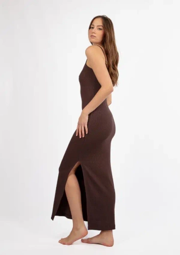 DK-K-P7 DKaren Baumwollkleid – Schokolade