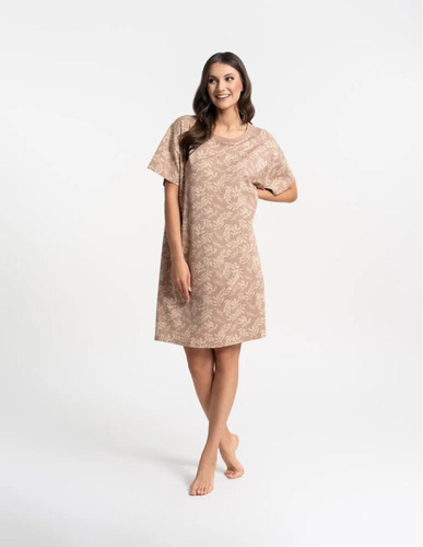 Damen-Nachthemd Moraj PDK2800-006 Beige – Baumwolle Oversize Print