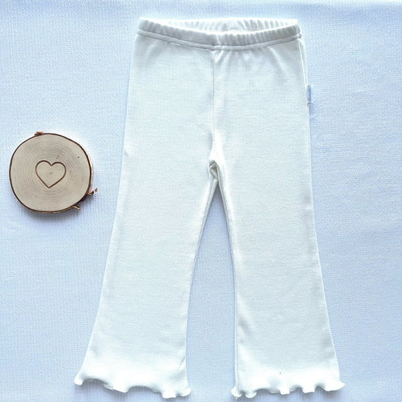 Leggings LJ802 Mamatti Ripp Schlag 97% Baumwolle elastisch – Ecru