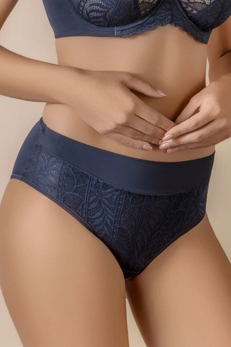 MARA 3138 Selene Slip Dunkelblau Hoch geschnitten Spitze Figurformend