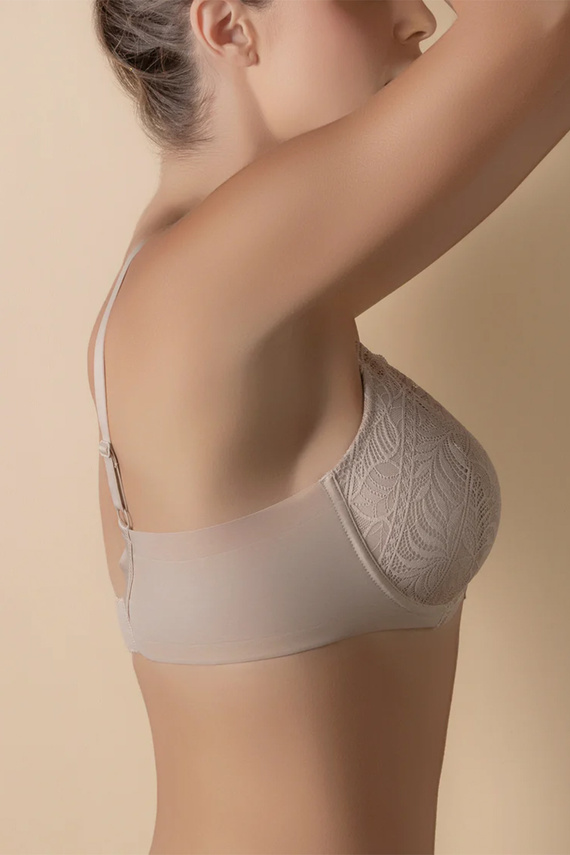 Selene Mara Bügel-BH mit Spitze und Bügeln, tierra-beige