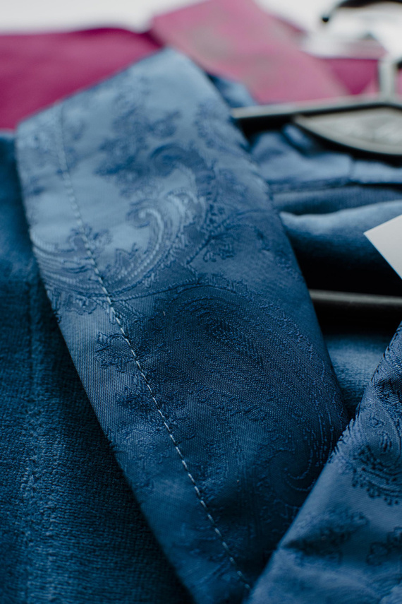 868 Edler Herren-Bademantel aus Velours De Lafense - elegant, weich, hochwertig, Denim