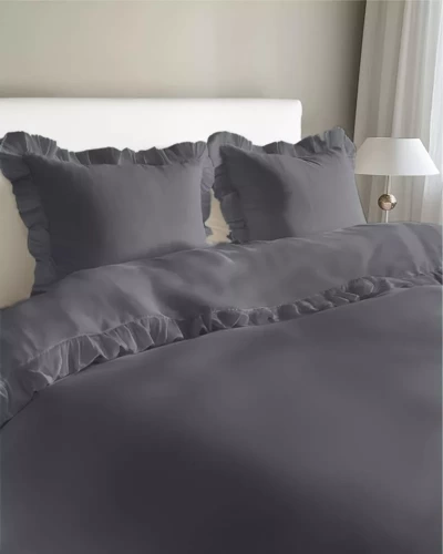 Pure 23 Einfarbige Baumwollbettwäsche Detexpol Graphit