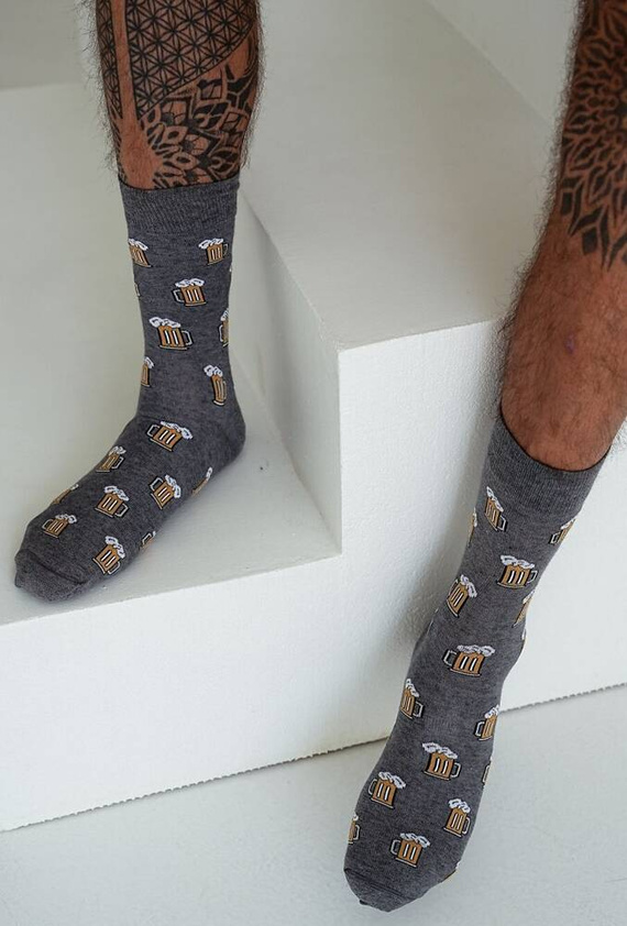 0125-088 Beer Mugs Milena Herrensocken – Graumelange