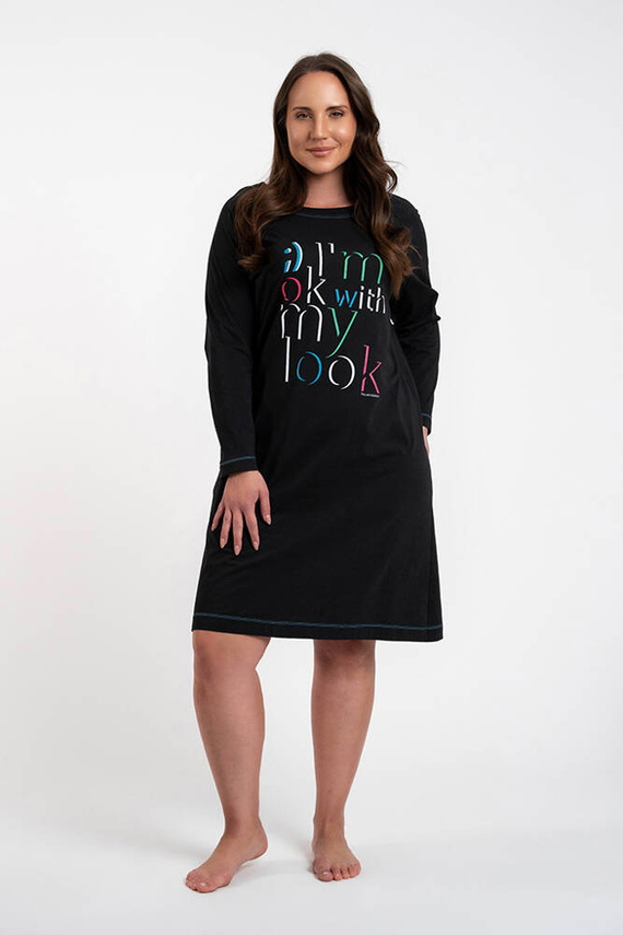 Olza Nachthemd Italian Fashion - schwarz