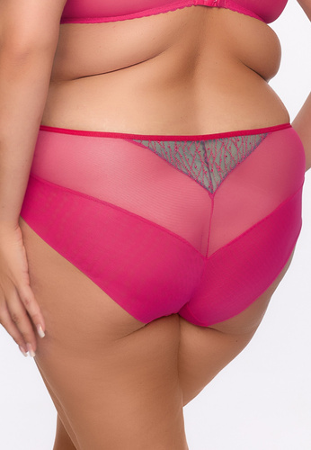 GFP 1294 Cintia Slip Gaia – fuchsia-türkis, Stickerei, Tüll, voller Schnitt